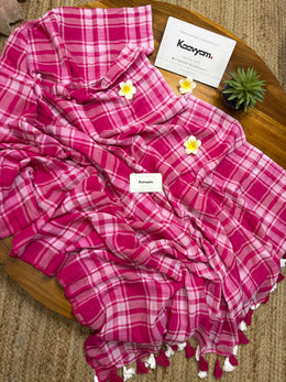 Barbie Checks Mul Cotton Saree