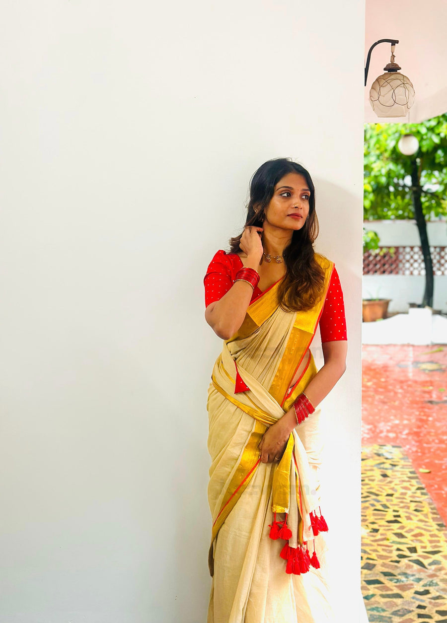 Kasav & Kara Mul Cotton Saree