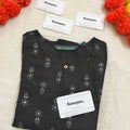 Round neck Black Kurti with button