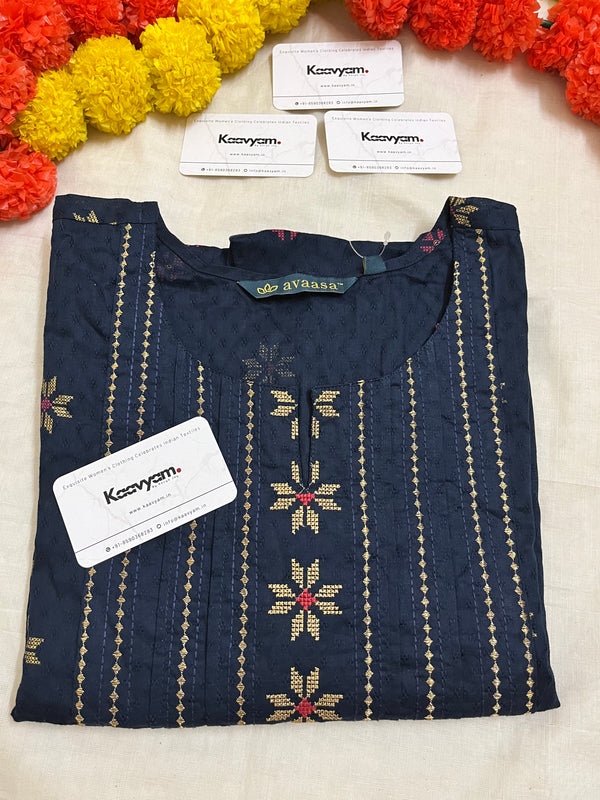 Navy blue Cotton Kurti