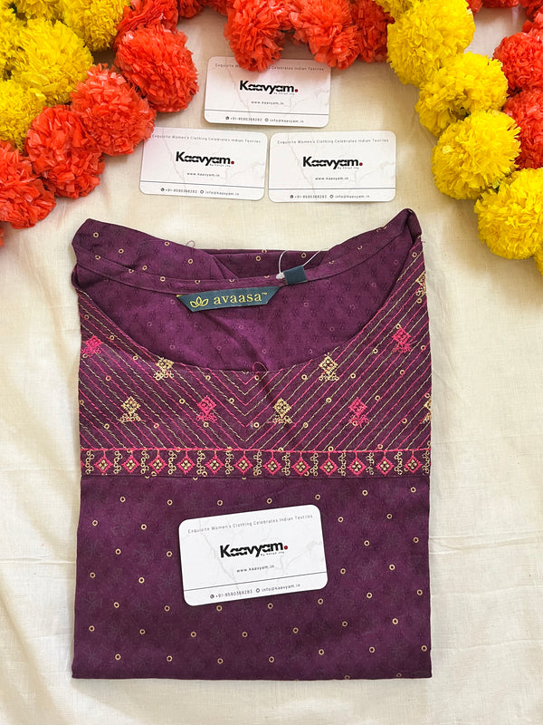 Purple Cotton Kurti