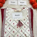 Contrast Off white & Red Kurti
