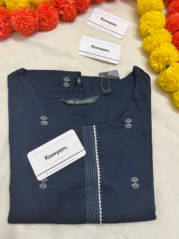 NAVY BLUE COTTON KURTI