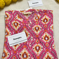 MANDARIN COLLAR PINK PRINTED KURTI