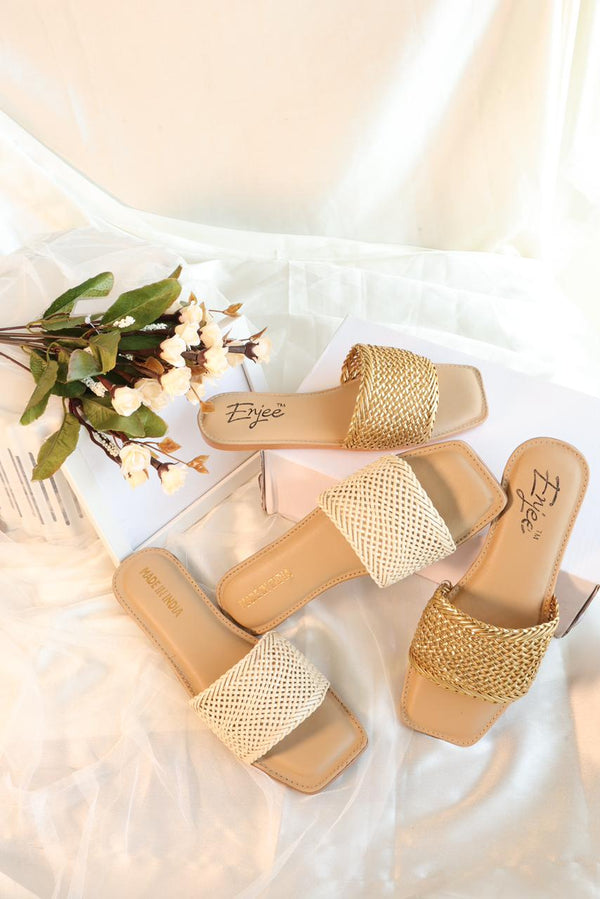 GOLDEN SLIP ON FLATS