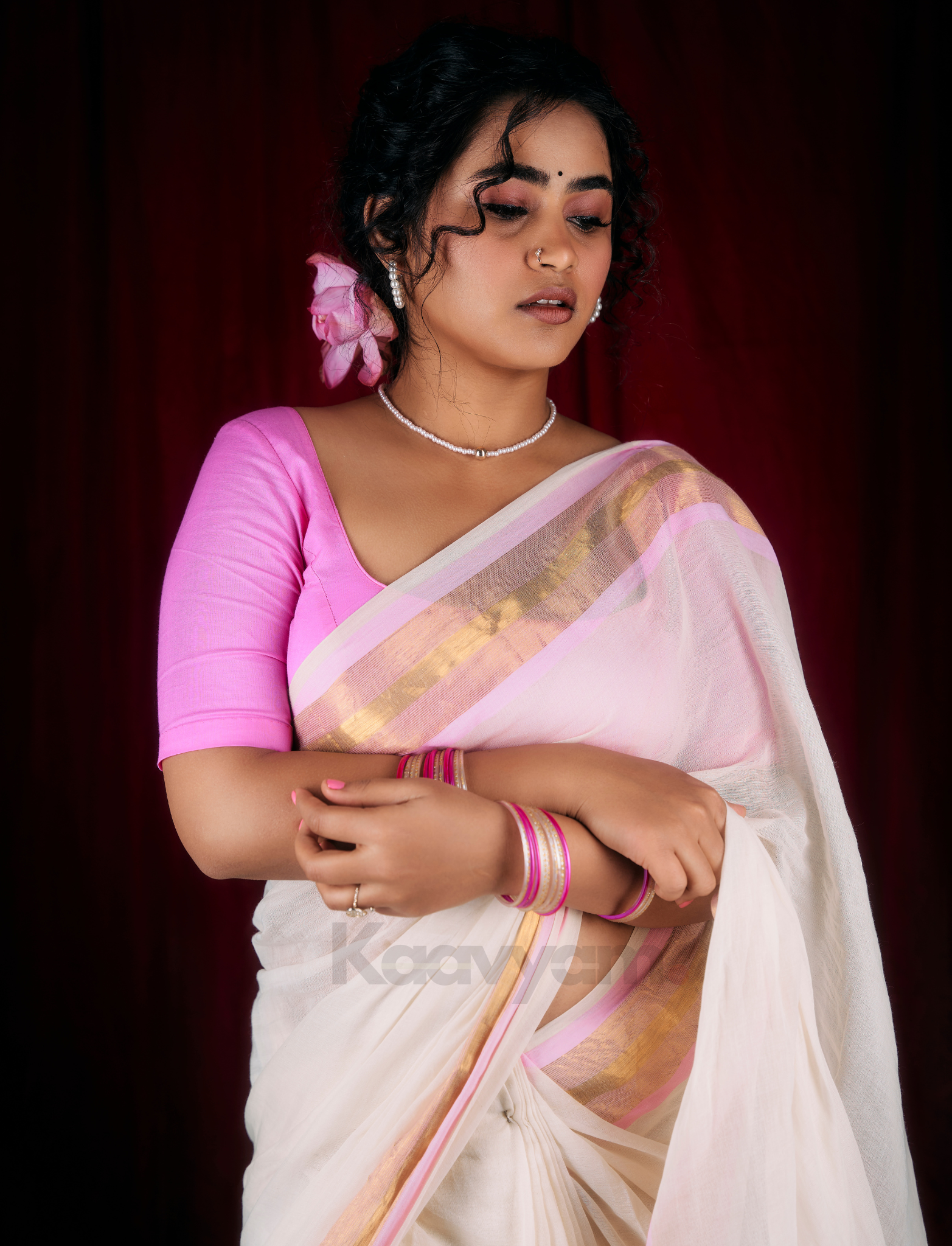 Kerala Kasav & Kara Mul Cotton Saree