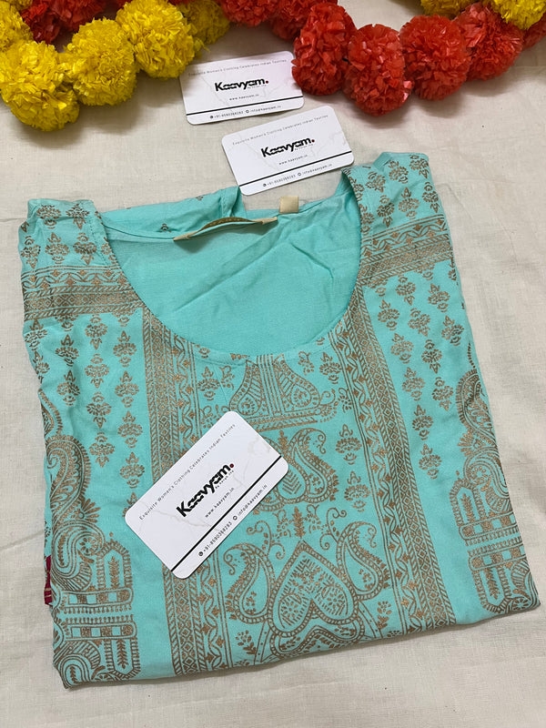 ROUND NECK TEAL KURTI