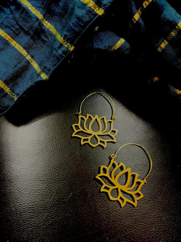 LOTUS HOOP EARRINGS