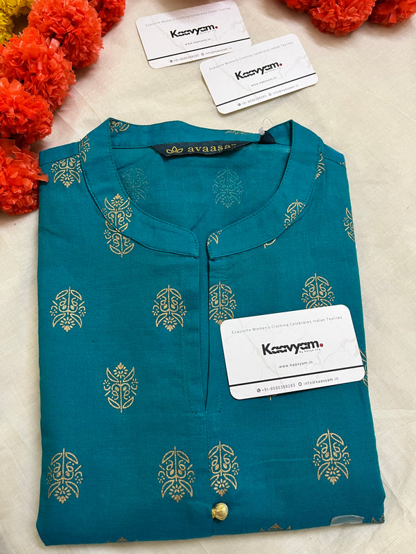 COTTON COLLAR BLUE KURTI