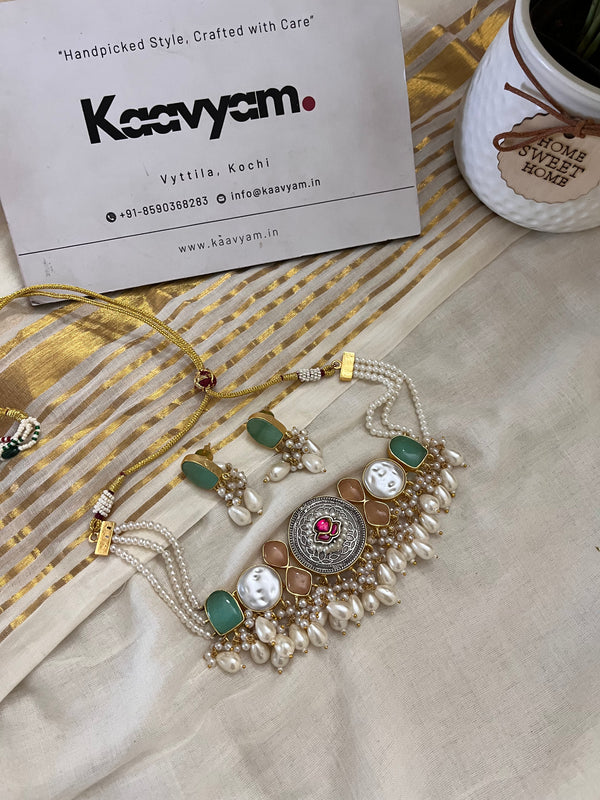 Handmade Heavy choker & Earrings
