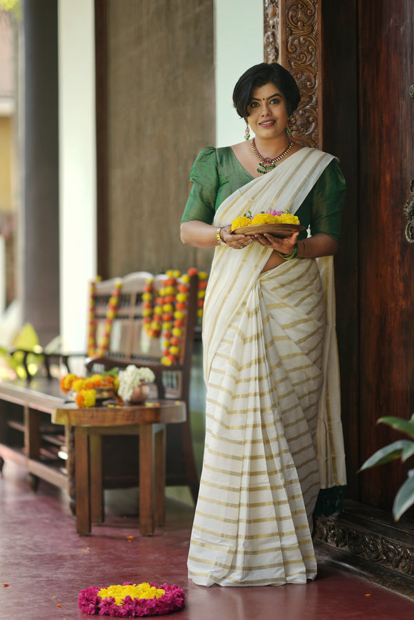 Kerala Stripe Kasav Saree