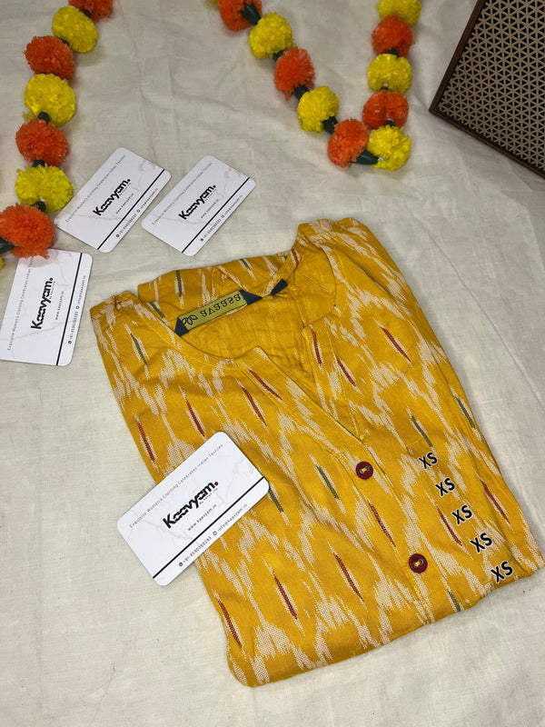 IKAT STYLE YELLOW KURTI