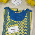 CONTRAST YELLOW BLUE KURTI