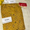MANDARIN COLLAR YELLOW LONG PRINTED KURTI