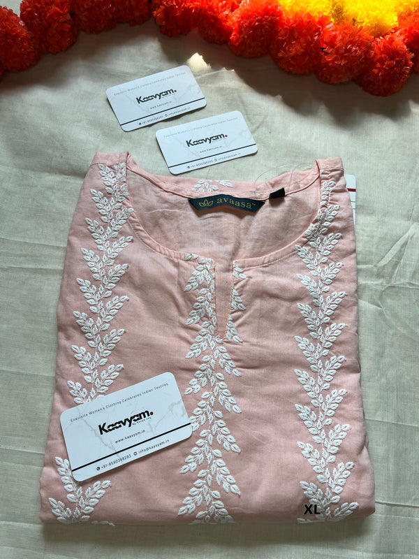 EMBROIDERY BABY PINK KURTI