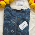 ROUND NECK PRINTED BLUE KURTI