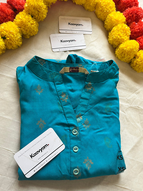 SKYBLUE COLLAR KURTI