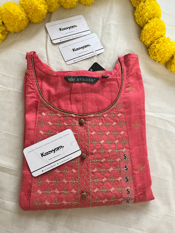 CORAL COTTON KURTI