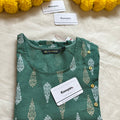 ROUND NECK GREEN COTTON KURTI