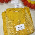 ROUND NECK ASYMMETRICAL YELLOW KURTI