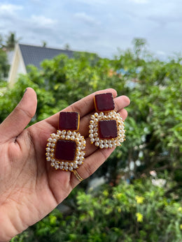 PEARL STONE EARRINGS