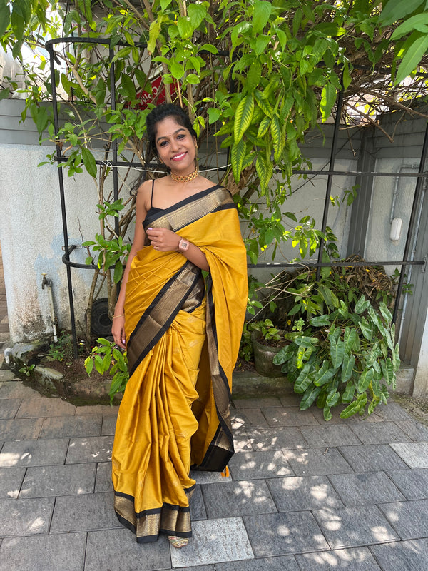 YELLOW KANCHI SOFT SILK SAREE