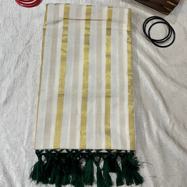 Kerala Kasav Stripe Saree