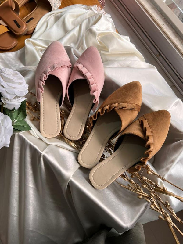 FRILL FLAT MULES